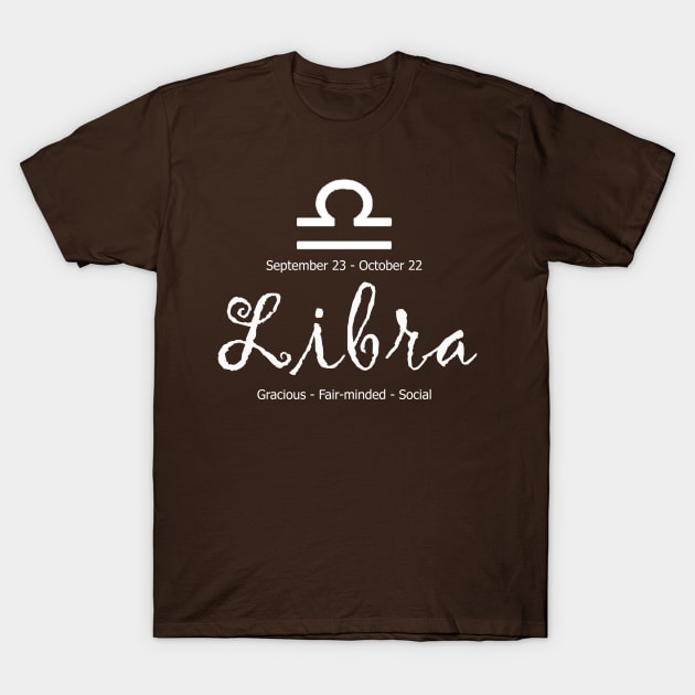 Libra astrological sign design T-Shirt by halazidan